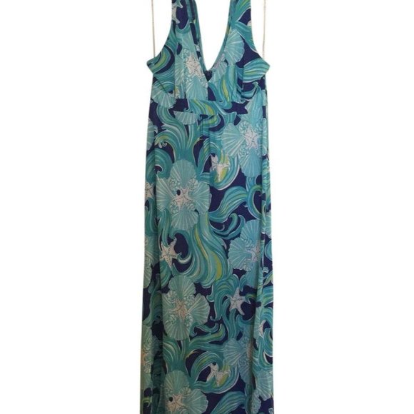 Lilly Pulitzer Blue Do the Wave Petra Maxi Dress - Picture 1 of 5